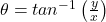 \theta=tan^{-1}\left(\frac{y}{x}\right)