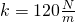 k = 120 \frac{N}{m}