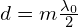 \text{Δ}d=m\frac{{\lambda }_{0}}{2}