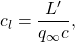 \begin{equation*} c_l=\frac{L'}{q_\infty c}, \end{equation*}