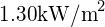 1.30{\text{kW/m}}^{2}