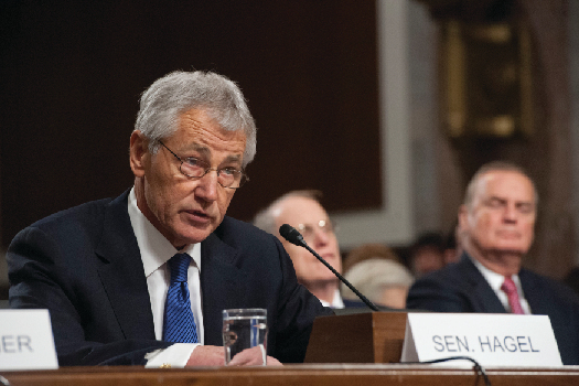 A photo of Chuck Hagel in the Senate.