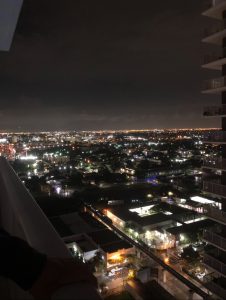 This image was taken on top of a building in Miami.