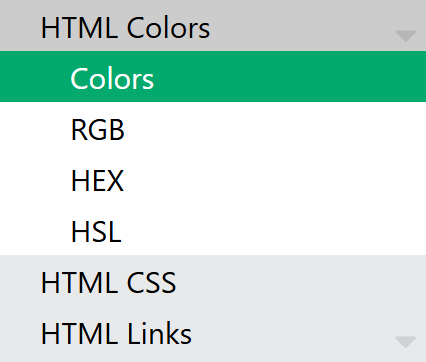 W3Schools menu options