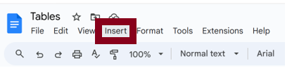 Snip Tables Insert Tool in Google Docs