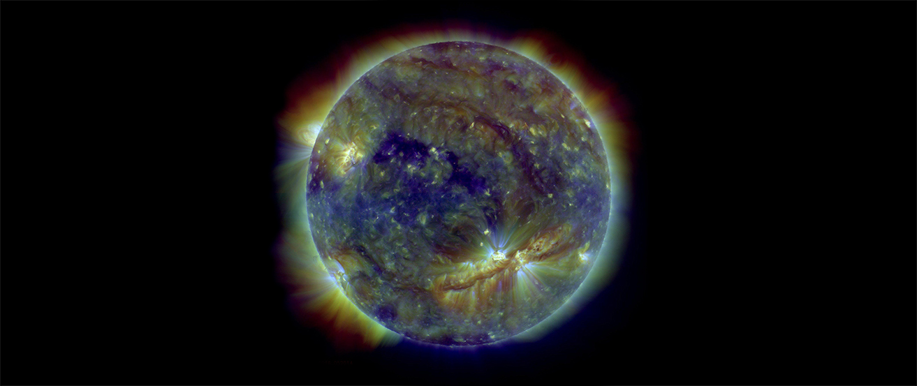An image of the sun in ultraviolet light.