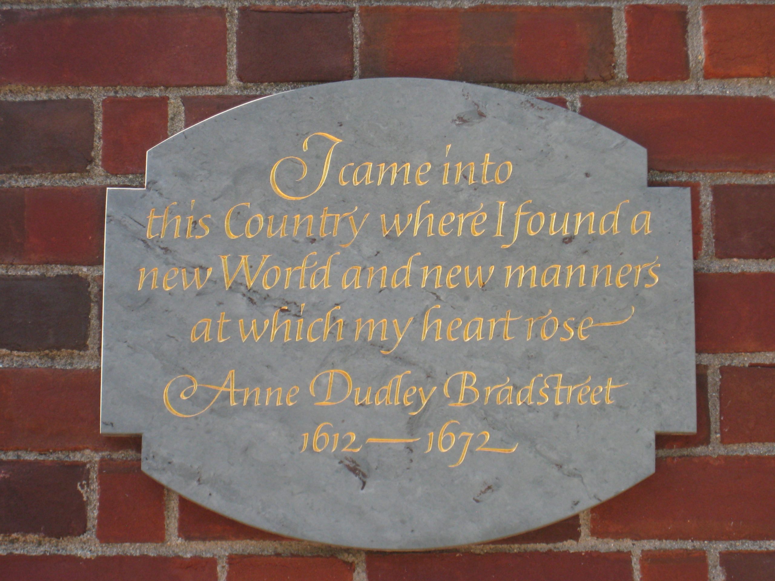 Anne Bradstreet Plaque at Harvard University
