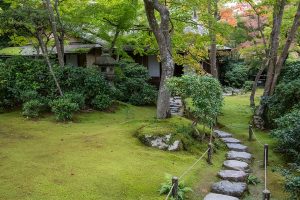 Although visitors may come visit the Okochi Sanso Garden in respect of the actor Denjirō Ōkōchi who previously lived in the home, visitors also enjoy the garden for the Zen feeling created by nature by Japanese Cultural standards. This includes the simplicity of the soft and self sustaining moss which compliments the architecture it surrounds. This image was uploaded on November 3rd, 2016.