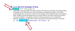 Image of how to access author profiles in Google Scholar. 