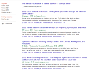 Image of results page from cited by feature in Google Scholar. 