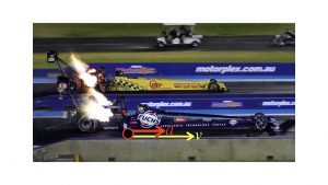 Top fuel dragster velocity and acceleration